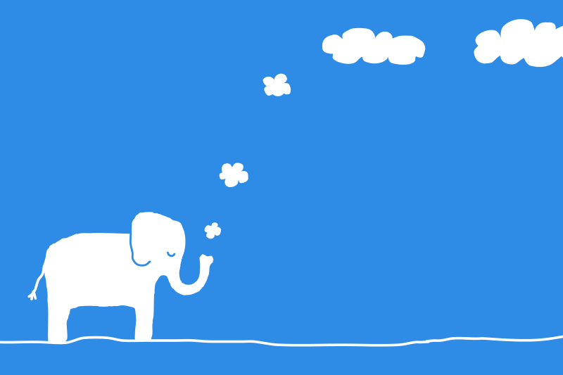Happy Elephant Cartoon Sky PNG image