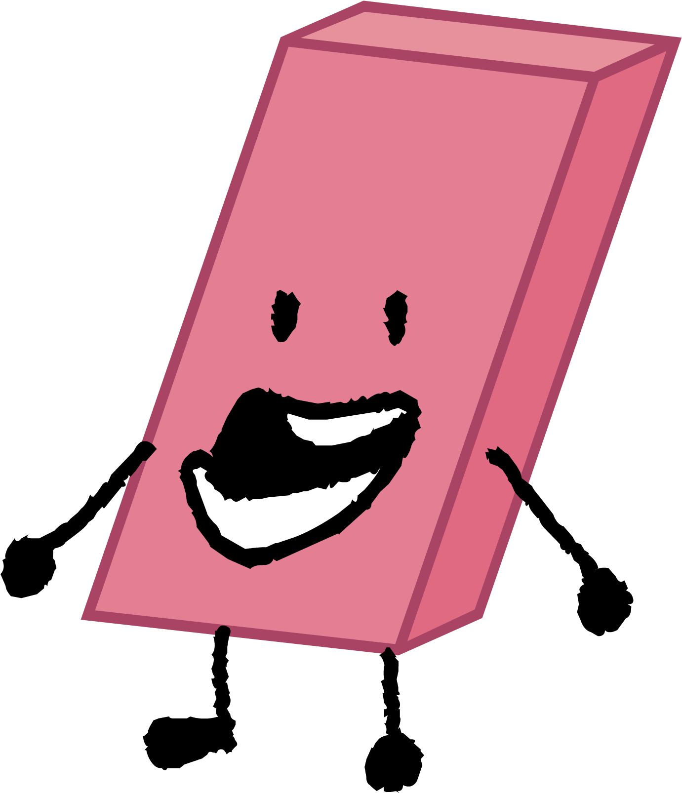 Happy Eraser Cartoon Character PNG image