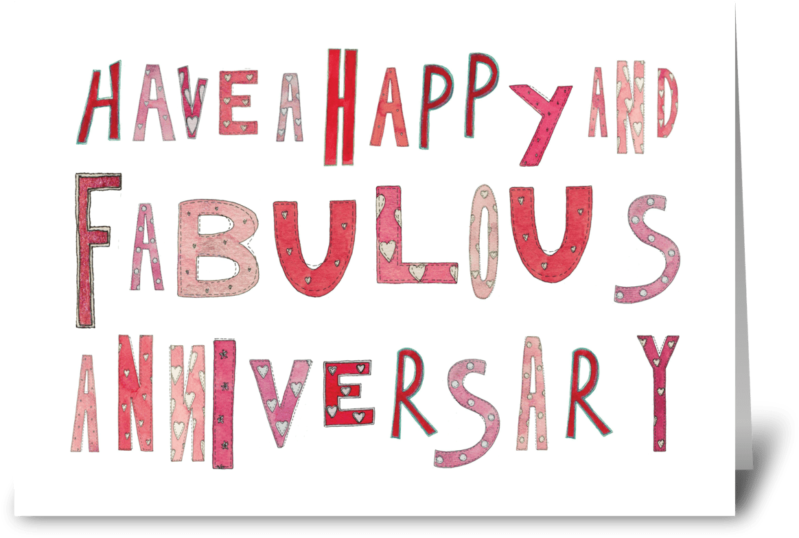 Happy Fabulous Anniversary Card PNG image