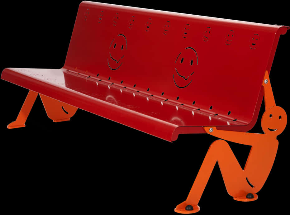 Happy Face Park Bench Design PNG image