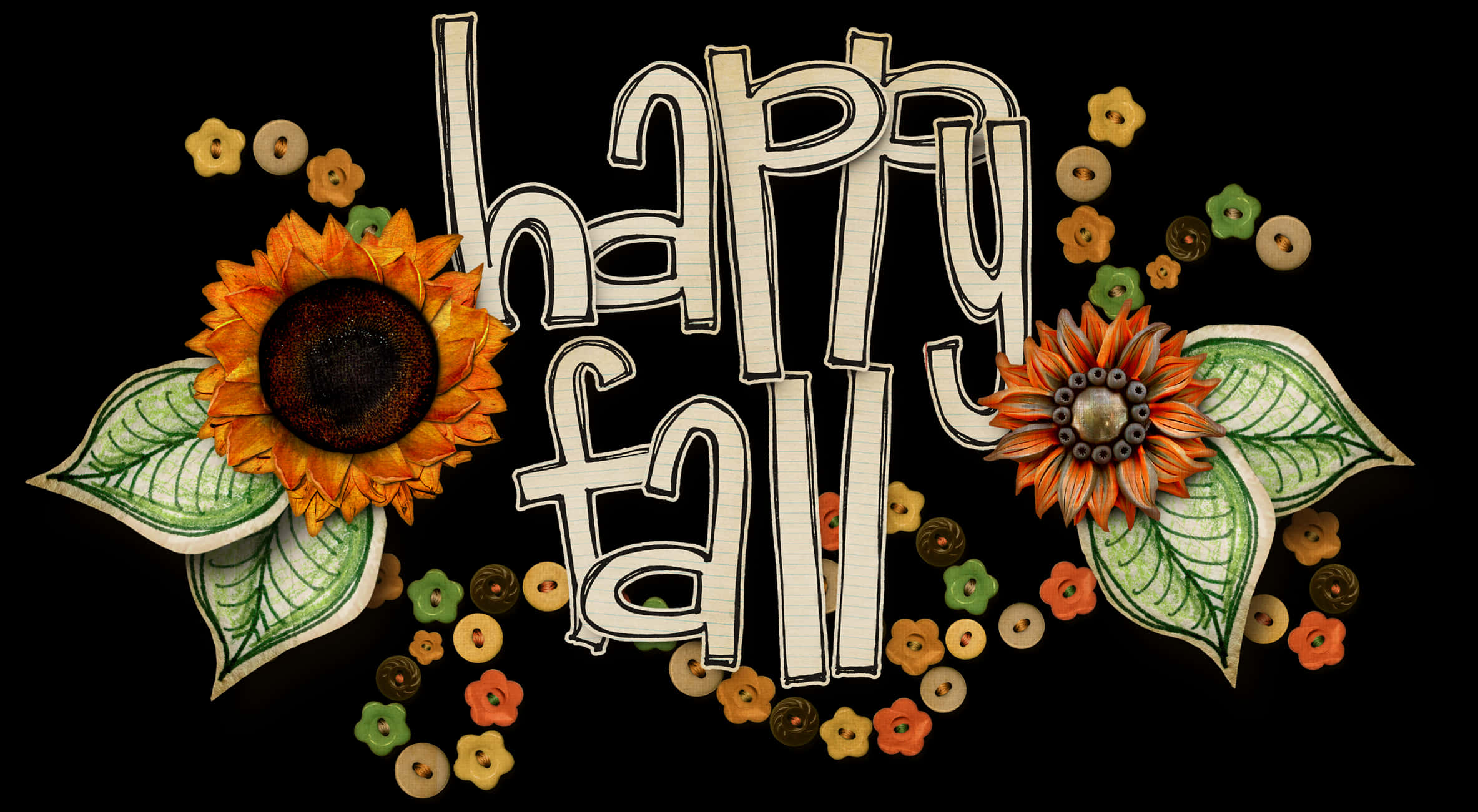 Happy Fall Greeting Design PNG image