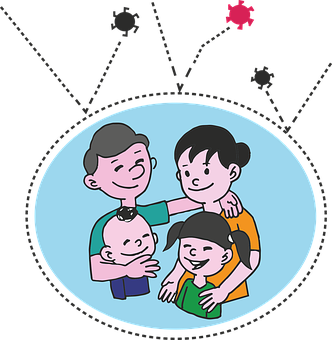 Happy Family Circle Illustration PNG image