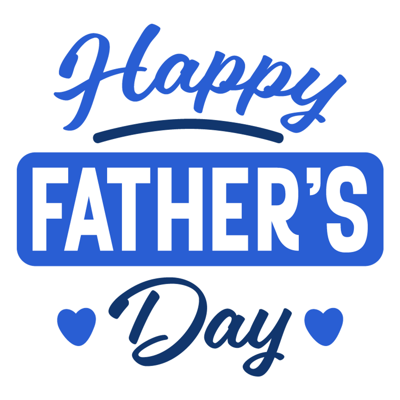 Happy Fathers Day Blue Text Graphic PNG image