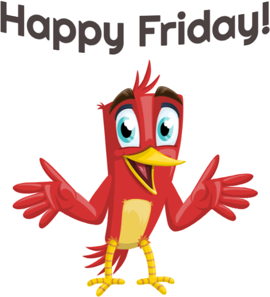 Happy Friday Cartoon Bird PNG image