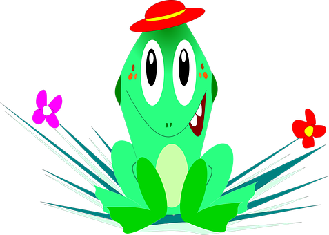 Happy Frog With Hat PNG image