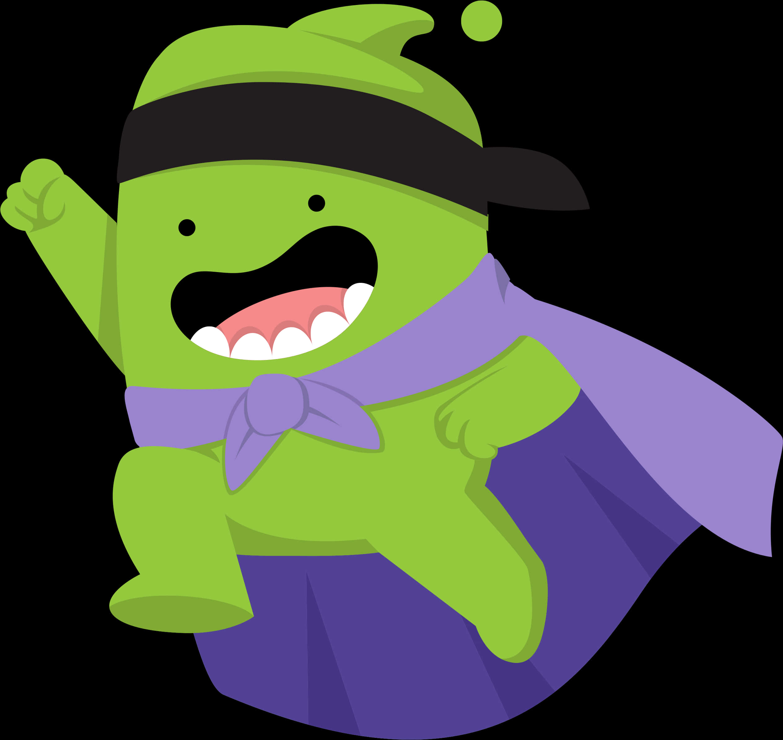Happy Green Monster Cartoon Character PNG image