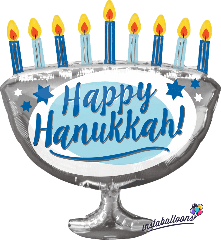 Happy Hanukkah Menorah Balloon PNG image