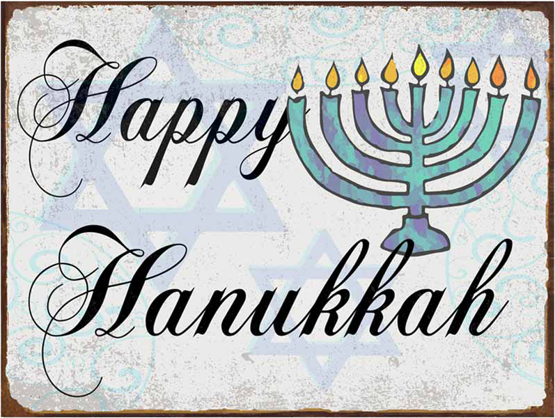 Happy Hanukkah Menorah Greeting PNG image