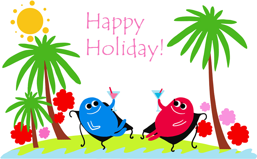 Happy Holiday Beach Celebration PNG image