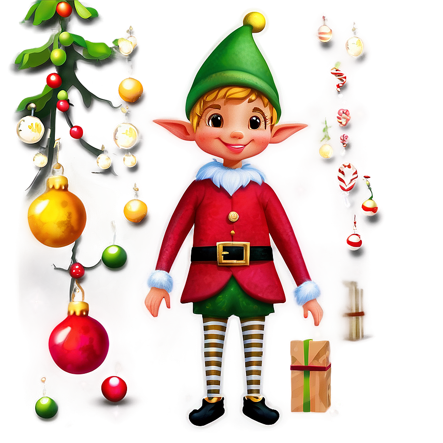 Happy Holidays Festive Elves Png 84 PNG image