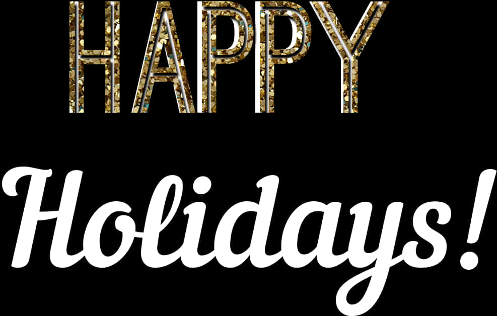 Happy Holidays Glitter Text PNG image