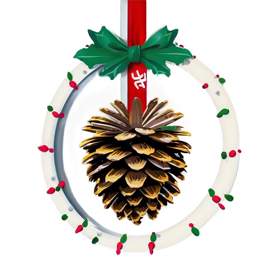 Happy Holidays Pine Cone Garland Png Kgs49 PNG image