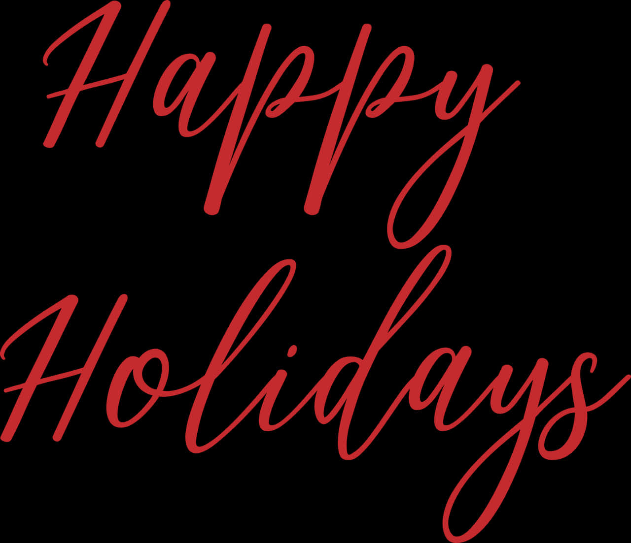 Happy Holidays Red Script PNG image