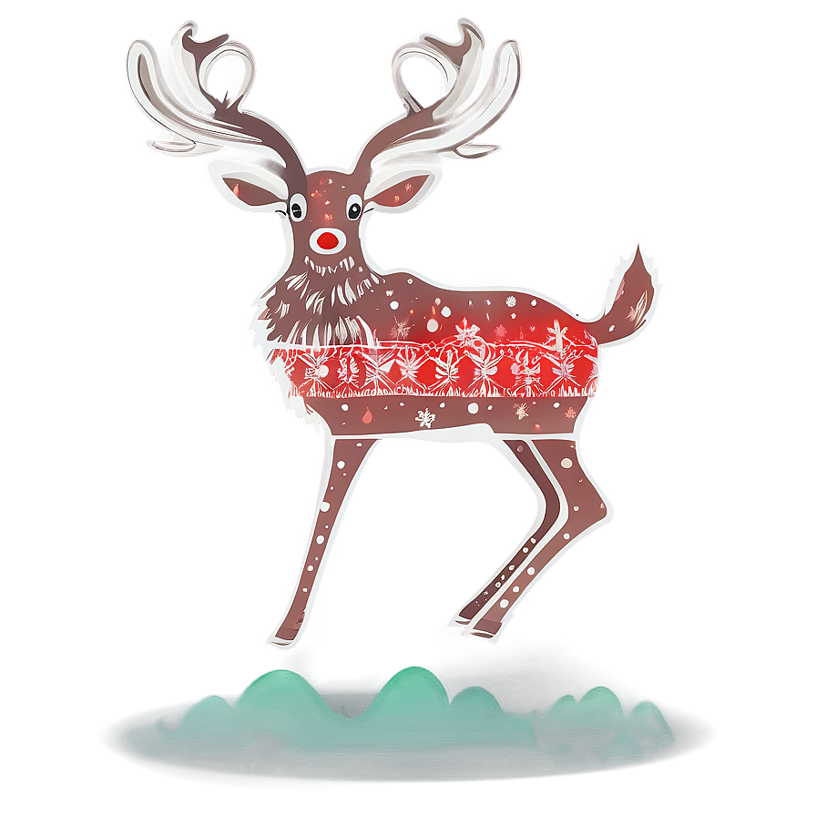 Happy Holidays Reindeer Graphic Png 05232024 PNG image