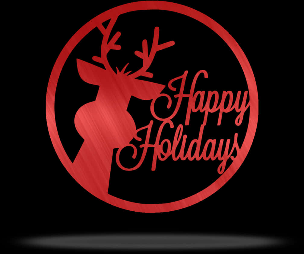 Happy Holidays Reindeer Silhouette PNG image