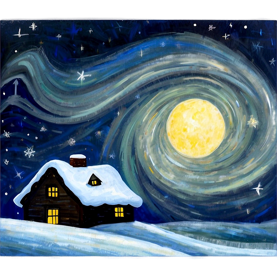 Happy Holidays Starry Night Png 05232024 PNG image