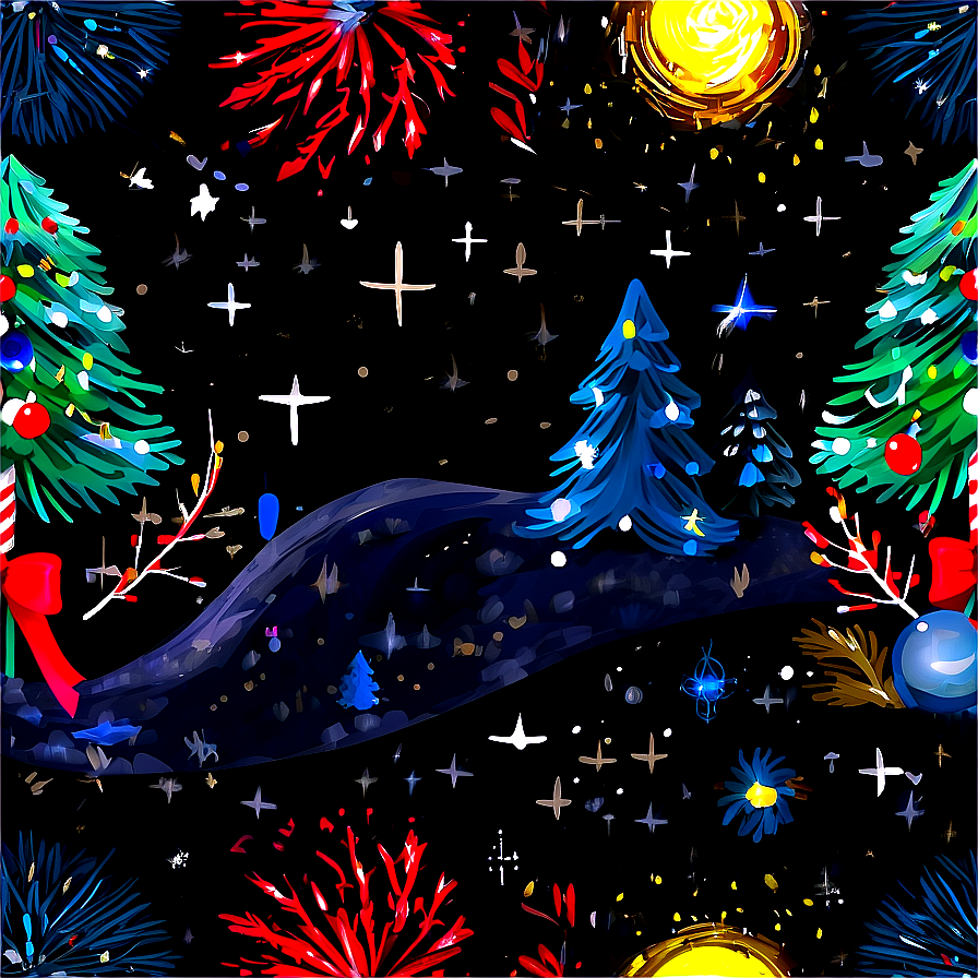 Happy Holidays Starry Night Png 27 PNG image