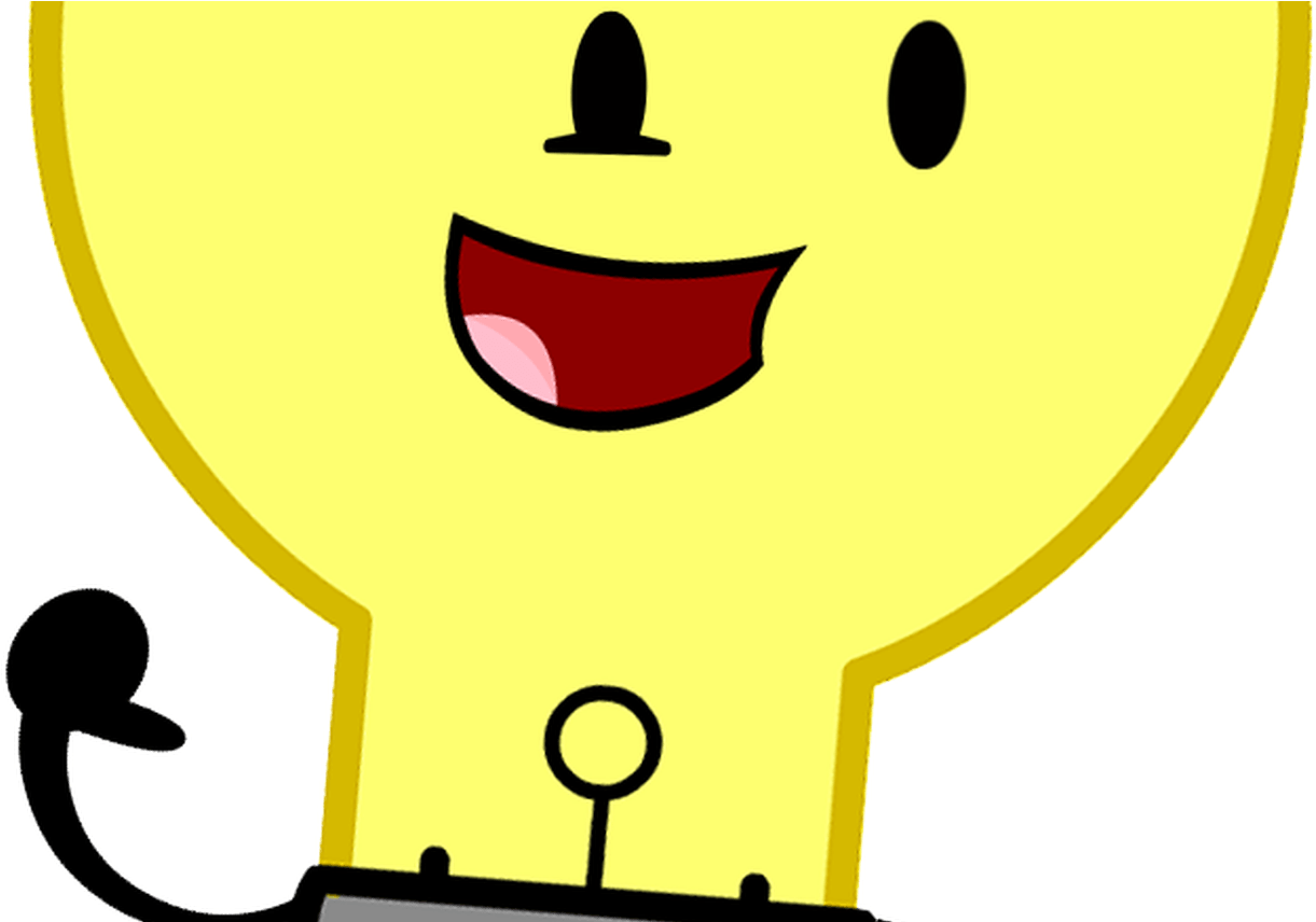 Happy Lightbulb Cartoon Character PNG image