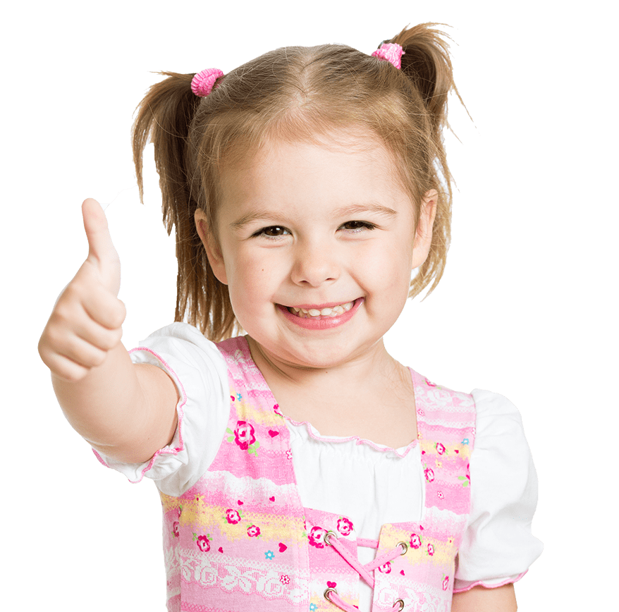 Happy Little Girl Thumbs Up PNG image