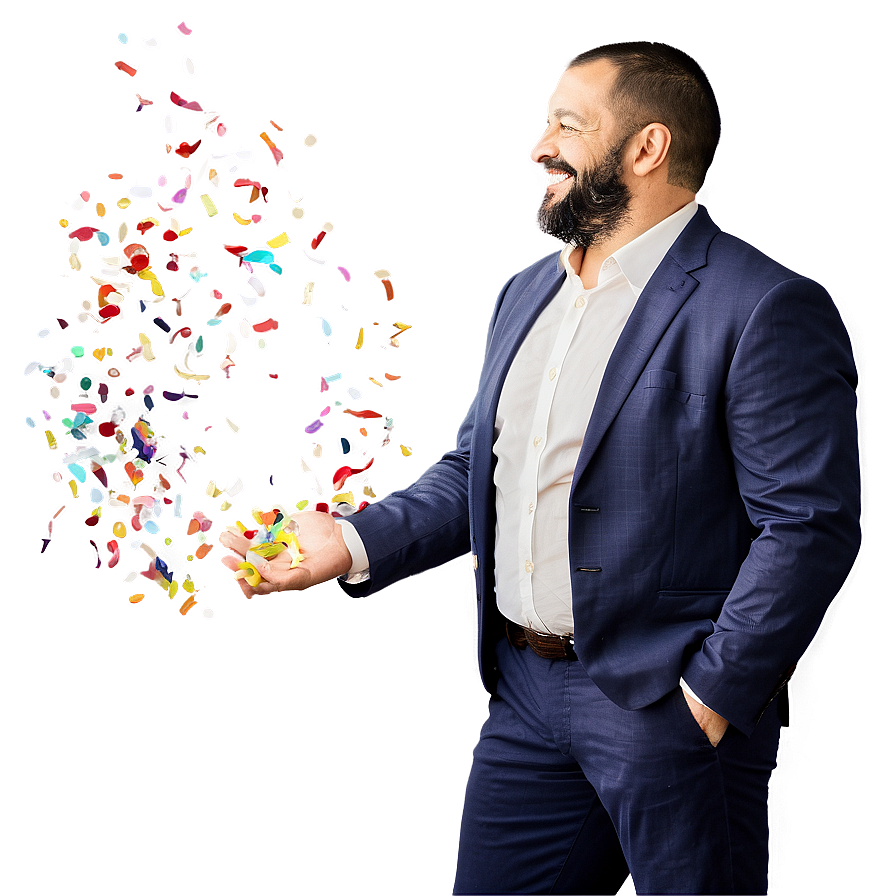 Happy Man With Confetti Png Fdx25 PNG image