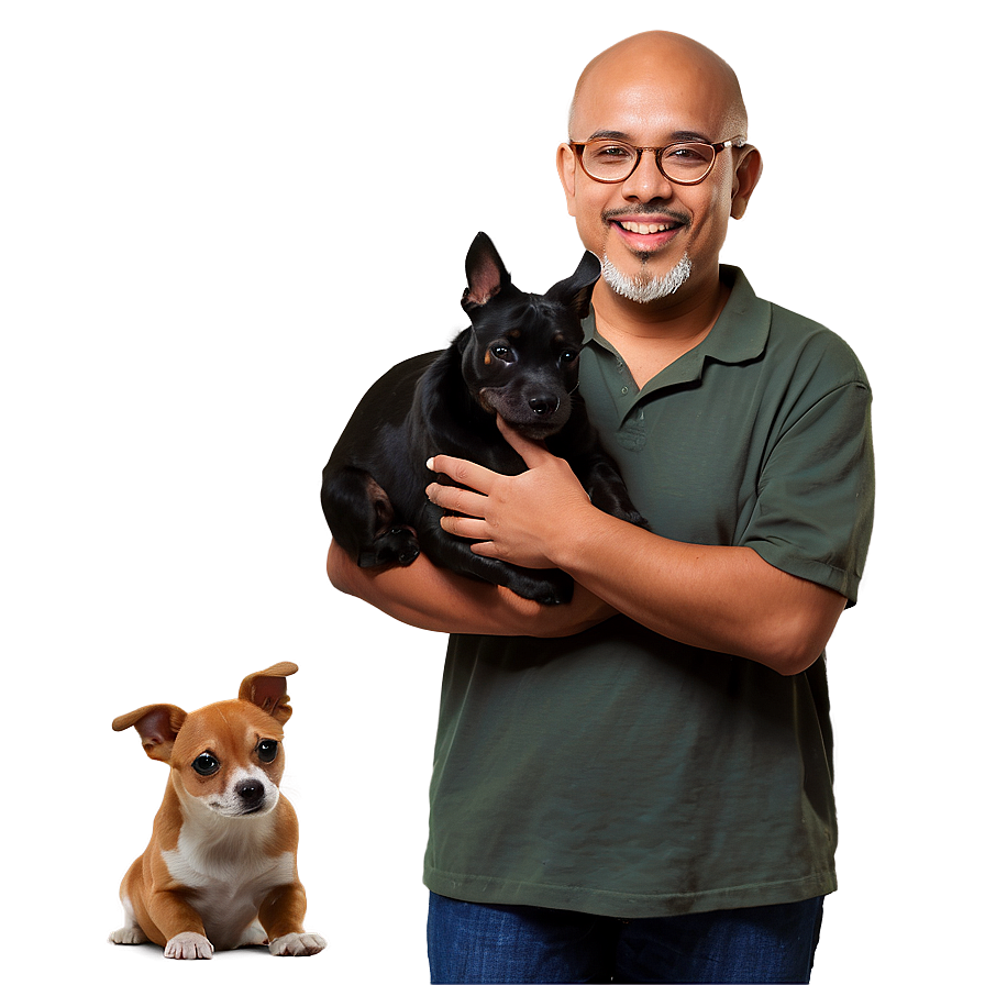 Happy Man With Pets Png 26 PNG image