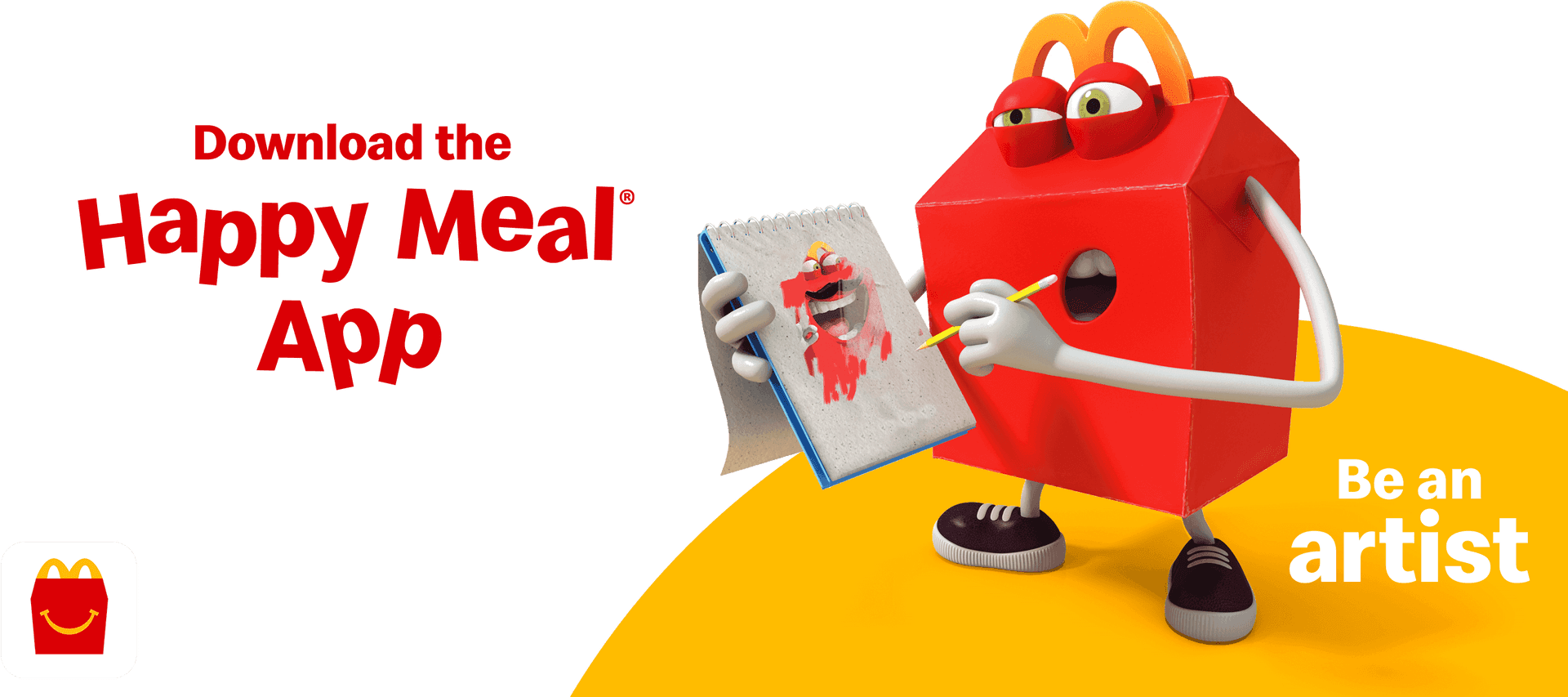 Happy Meal App Promotion Artist Theme PNG image