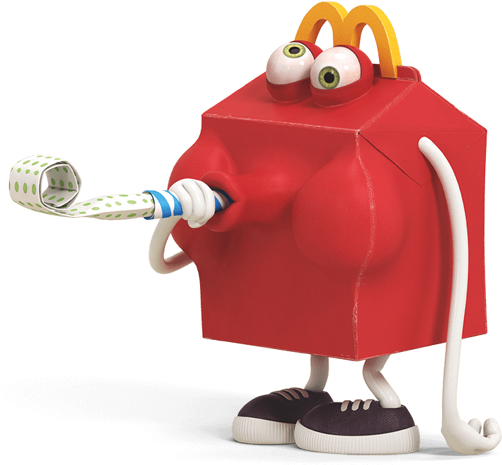 Happy Meal Box Character Blowing Party Horn PNG image