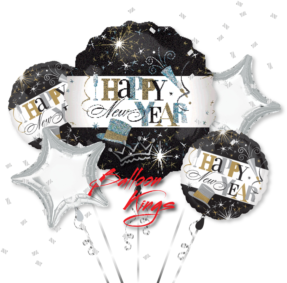 Happy New Year Balloon Decoration PNG image