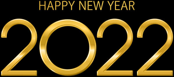 Happy New Year2022 Golden Text PNG image