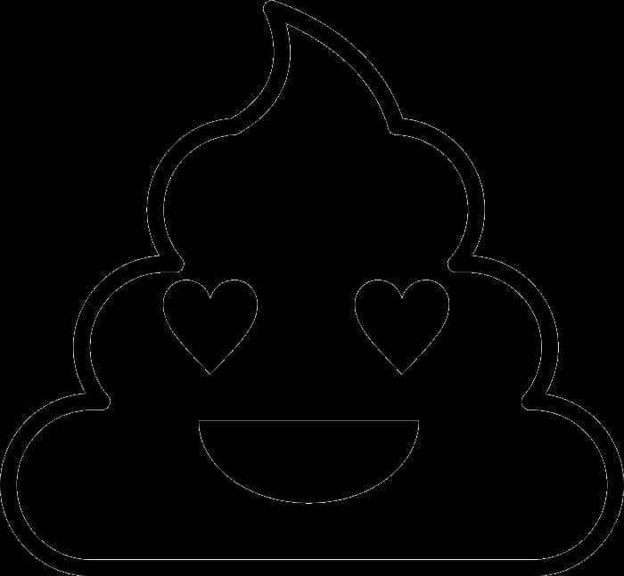 Happy Poop Emoji Line Art PNG image