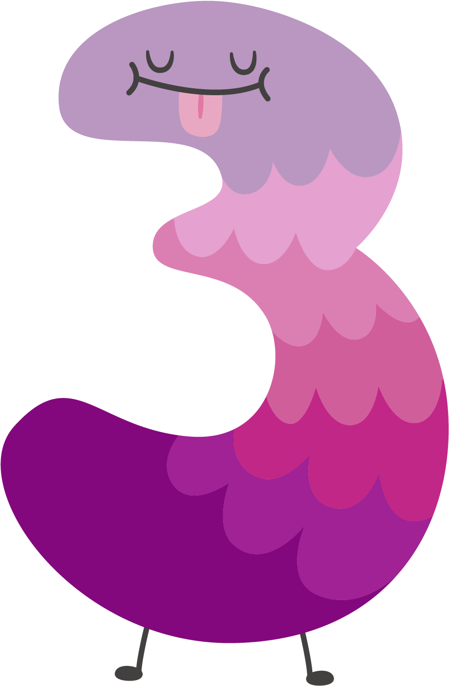 Happy Purple Creature Illustration PNG image