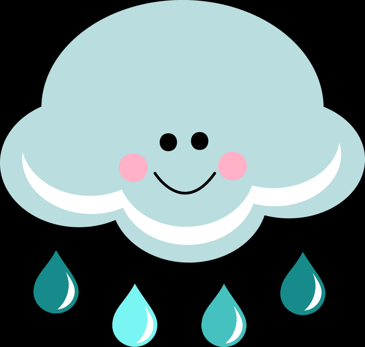 Happy Rain Cloud Cartoon PNG image
