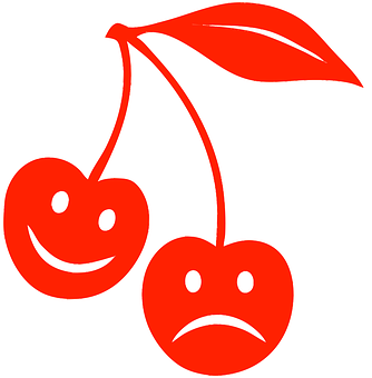 Happy Sad Cherry Cartoon PNG image