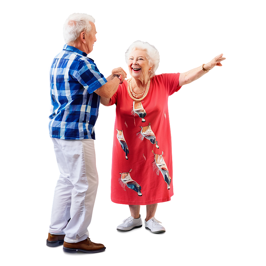 Happy Seniors Dancing Png Eqa PNG image