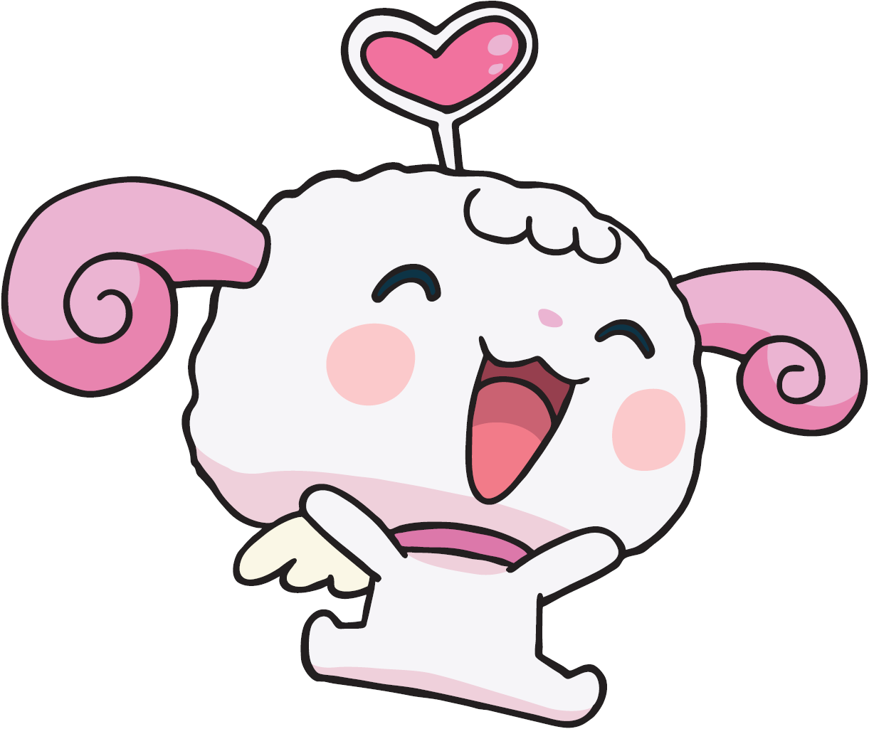 Happy Sheep Cartoon Character PNG image