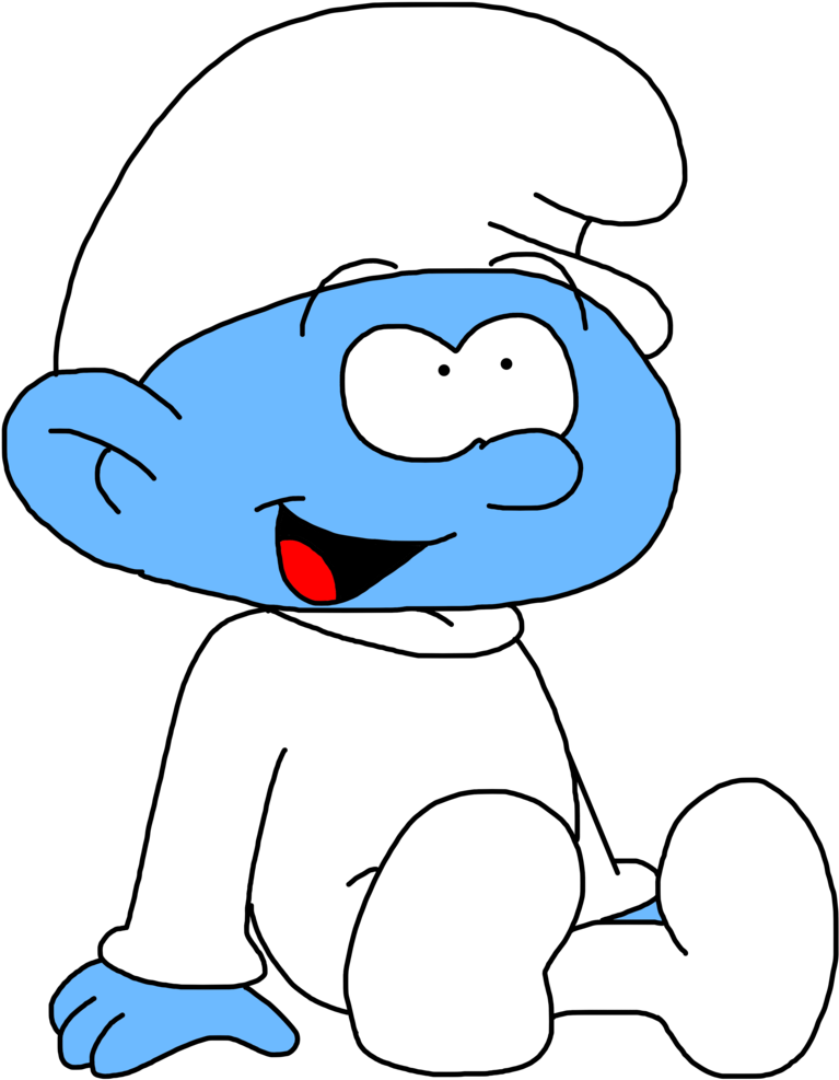 Happy Smurf Cartoon Character PNG image
