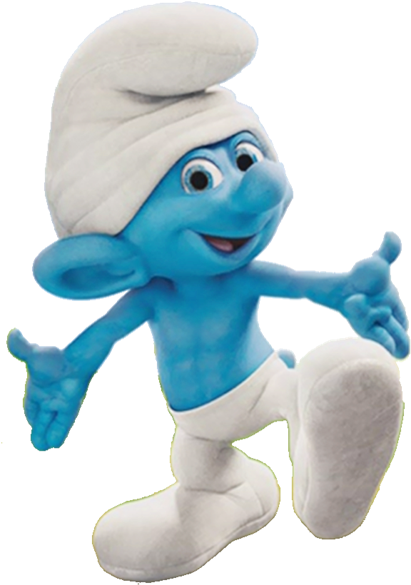 Happy Smurf Character Posing PNG image