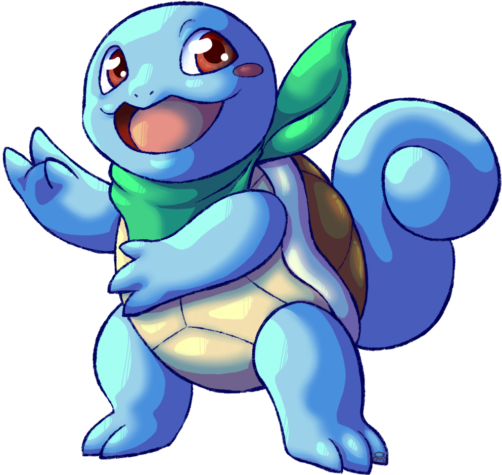 Happy Squirtle Illustration PNG image