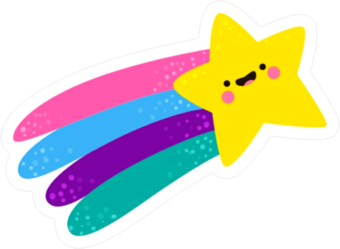 Happy Star Rainbow Sticker PNG image