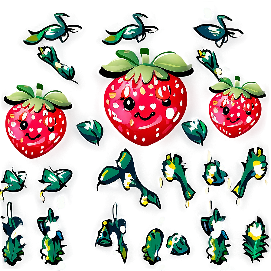 Happy Strawberry Cute Png 12 PNG image