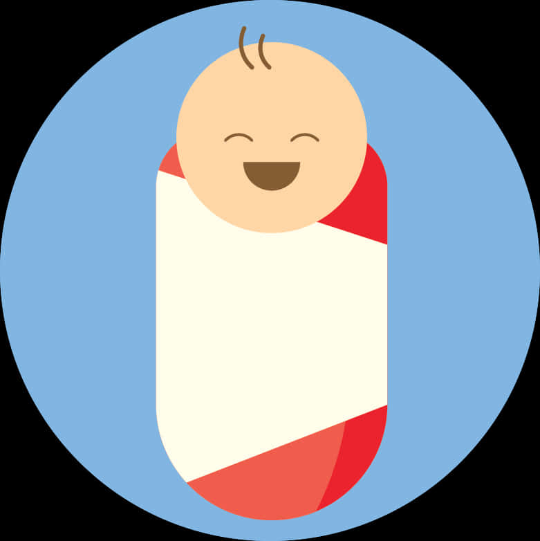 Happy Swaddled Baby Illustration PNG image