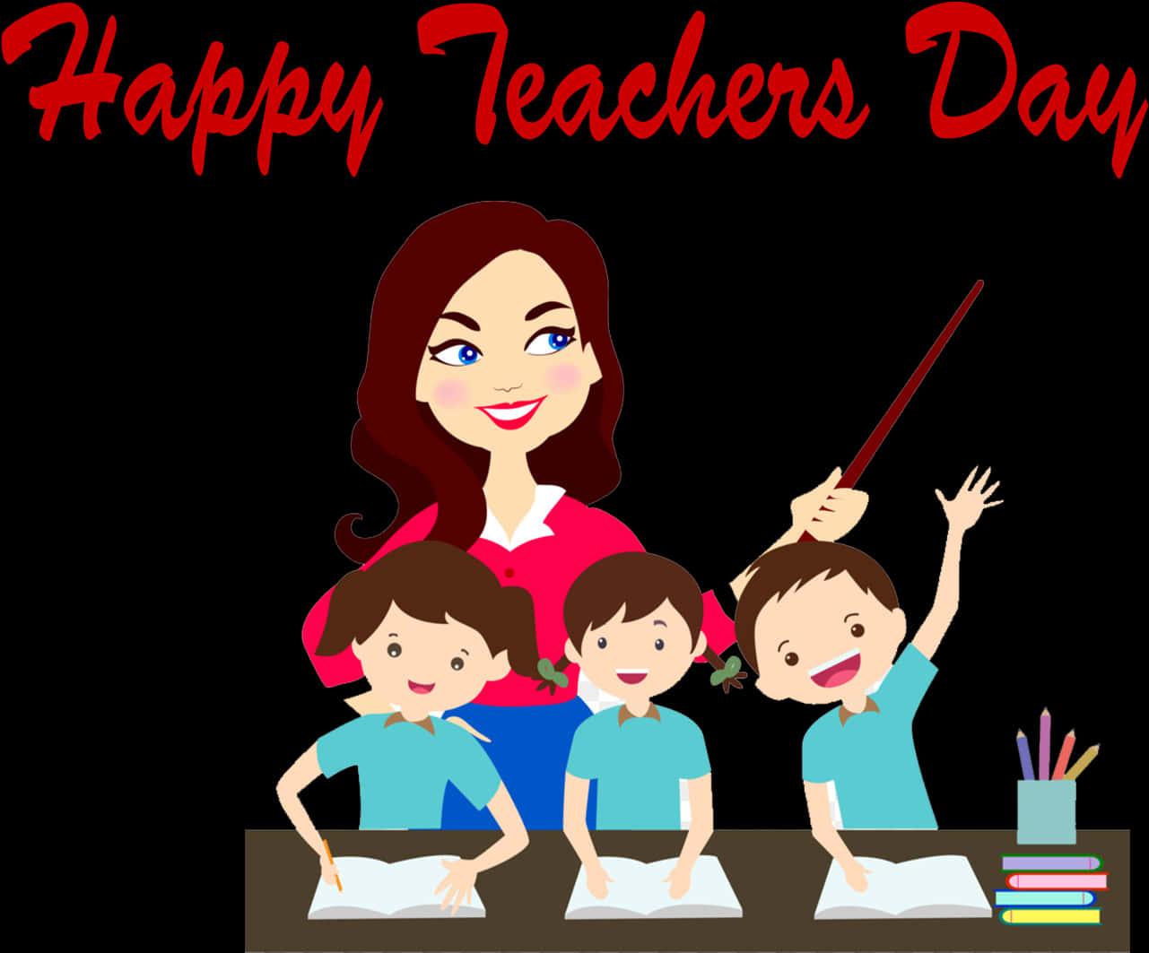 Happy Teachers Day Celebration Clipart PNG image