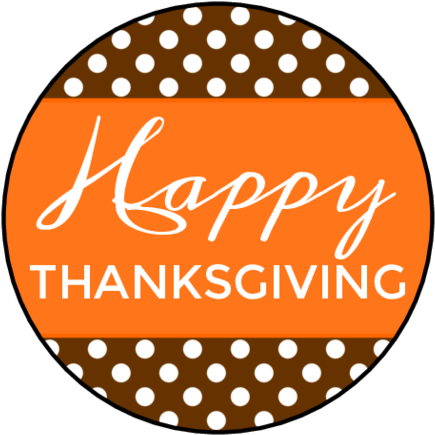 Happy Thanksgiving Polka Dot Design PNG image