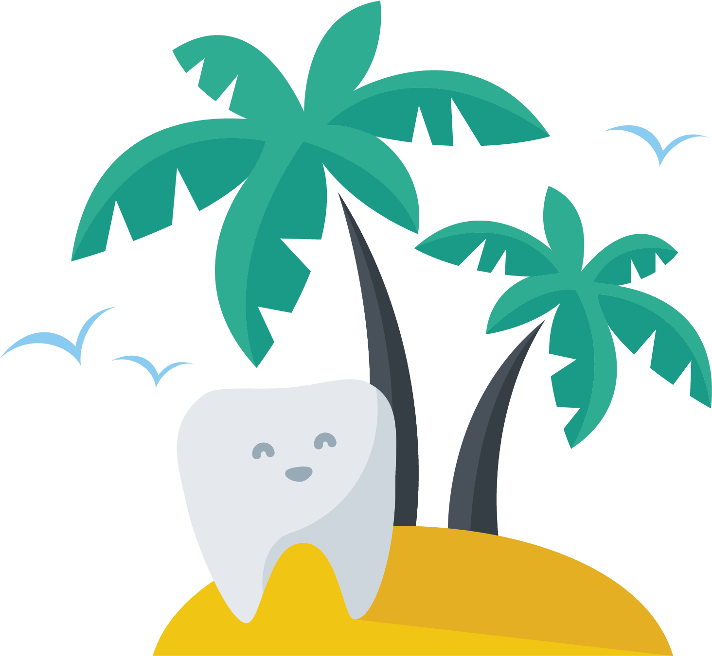 Happy Tooth Tropical Island PNG image