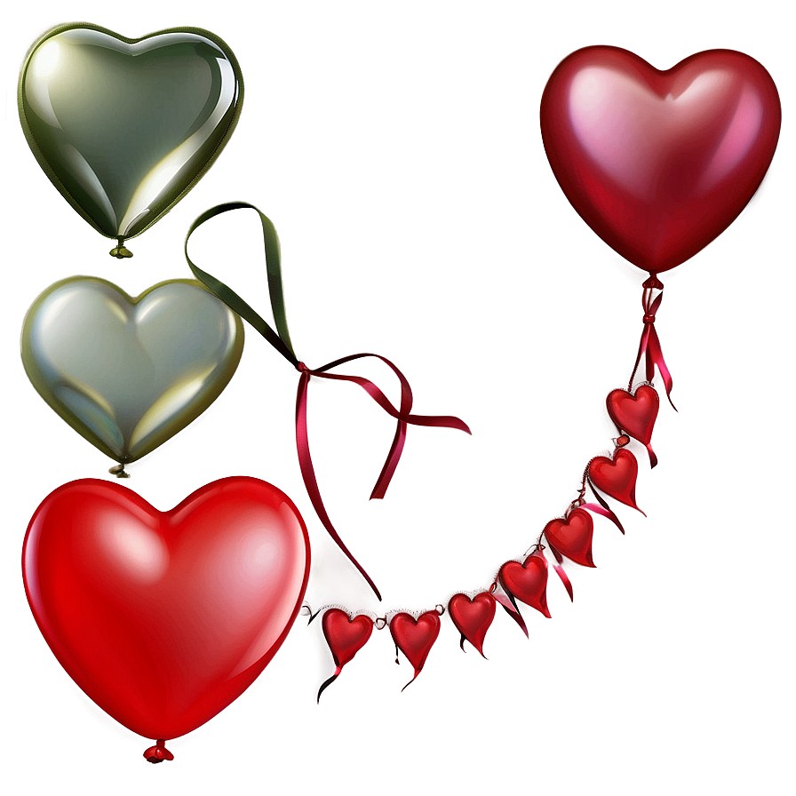 Happy Valentine's Day Heart Balloon Bunch Png 52 PNG image