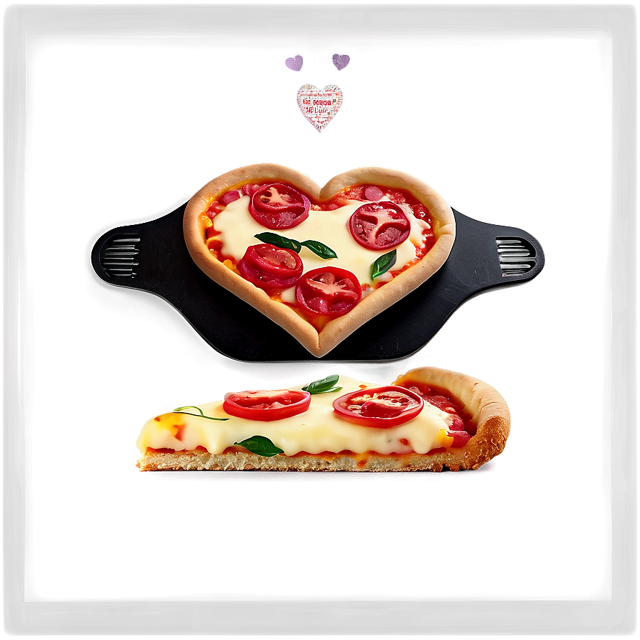 Happy Valentine's Day Heart Shaped Pizza Png 06202024 PNG image