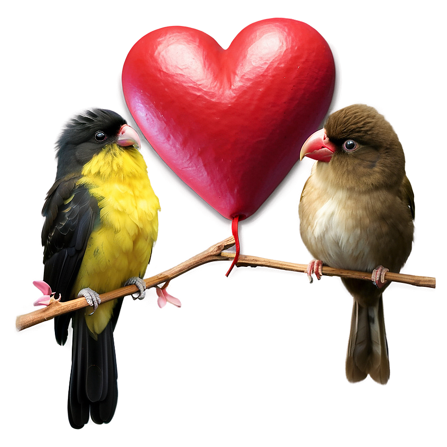 Happy Valentine's Day Love Birds Png 06202024 PNG image