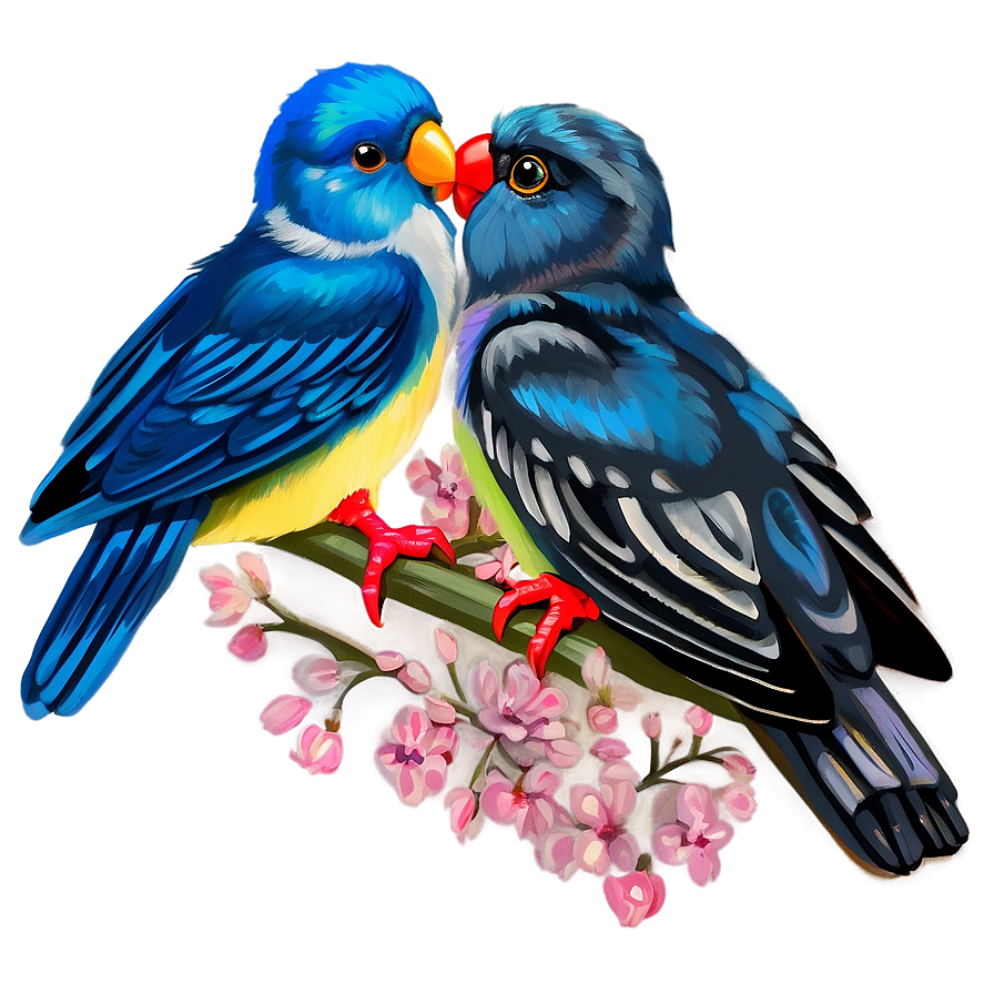 Happy Valentine's Day Love Birds Png 06202024 PNG image