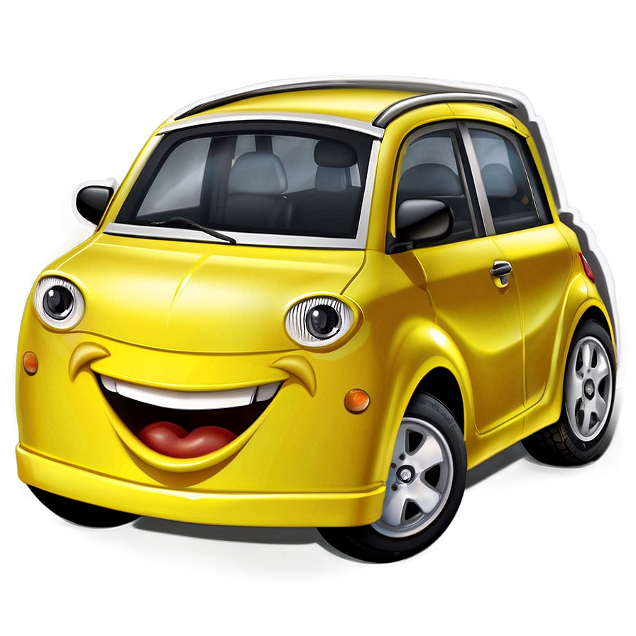 Happy Yellow Car Cartoon Png 76 PNG image