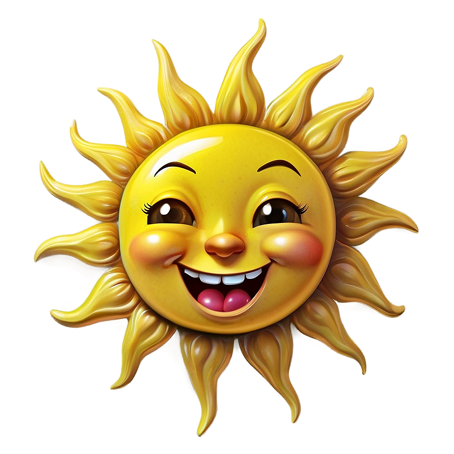 Happy Yellow Cartoon Sun Png Xhh PNG image